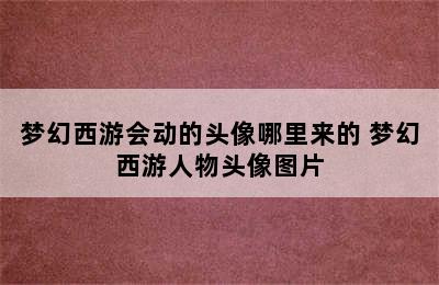 梦幻西游会动的头像哪里来的 梦幻西游人物头像图片